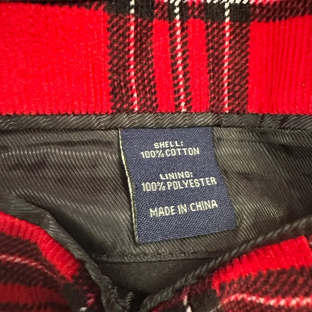 US Polo Assn Mens Preppy Red Black Plaid Corduroy Blazer Size 40L Jacket Bold